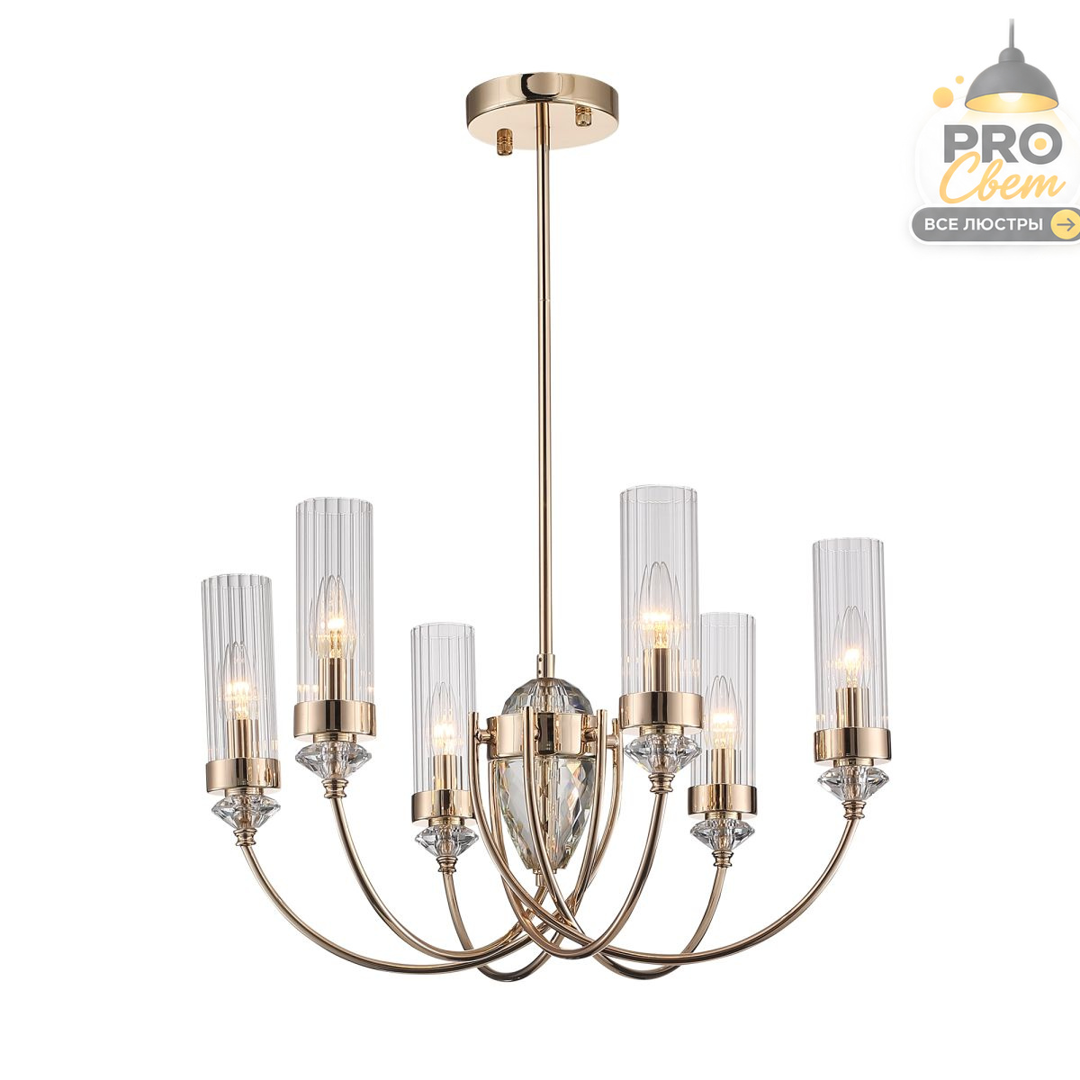 люстра на штанге st luce элегра sl1402.203.06