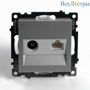 Розетка телевизионная 1-местная Stekker GLS00-7106-03 Катрин 49183