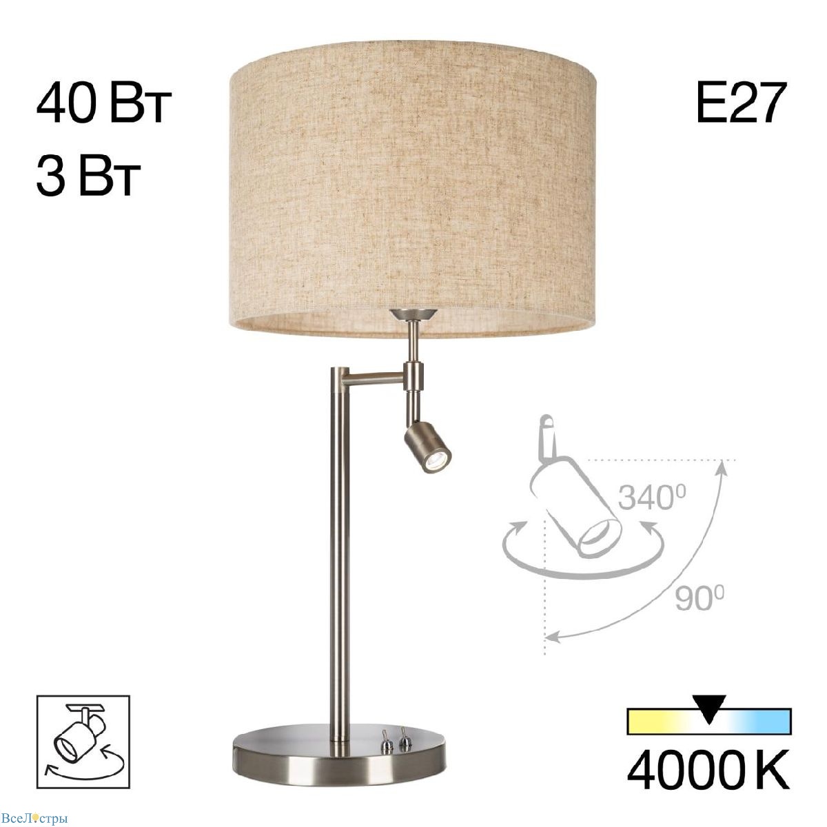 настольная лампа citilux duplet cl801011