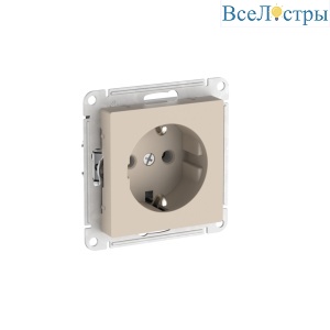 Розетка с заземлением, 16А, мех., быстрозажим. клем. Systeme Electric AtlasDesign ATN001243S