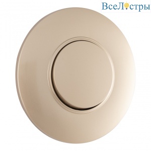 Выключатель круглый одноклавишный с рамкой Arte Milano SET08-1-30-1 shampan