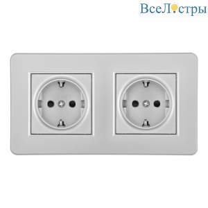Розетка Arte Milano SET16-2-40-1x2 silver