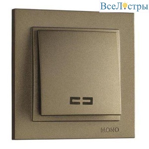 Выключатель Mono Electric Despina одноклавишный с подсветкой бронза 102-232325-101