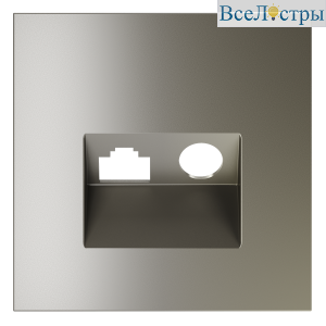 Накладка для розетки TV+RJ45 кат. 6 Voltum S70 (шелк) VLS002704
