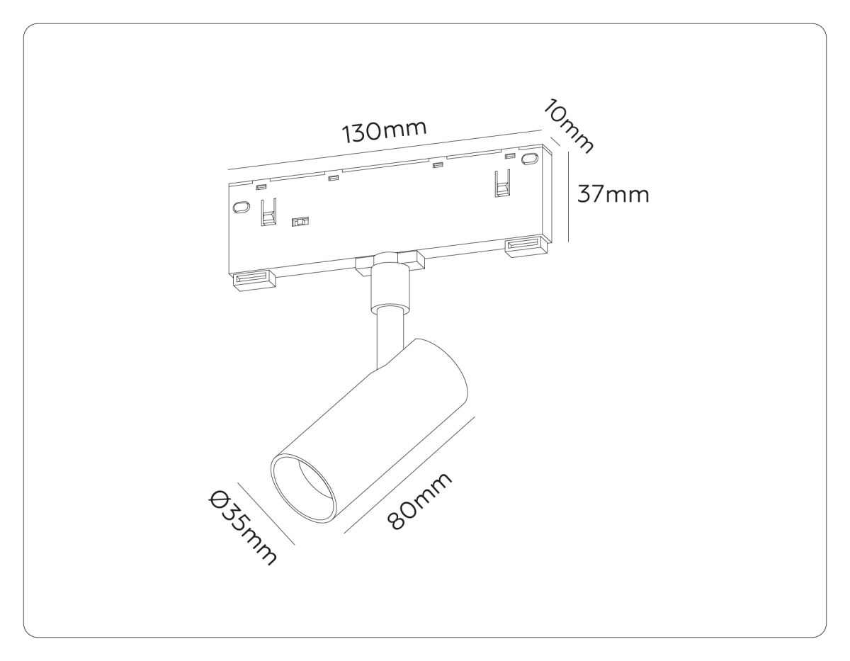 трековый магнитный светильник с переключателем цв. темп. ambrella light gl2300