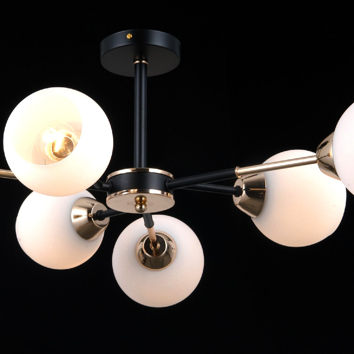 люстра на штанге illumico il0715-6csq-24 bk gd libra