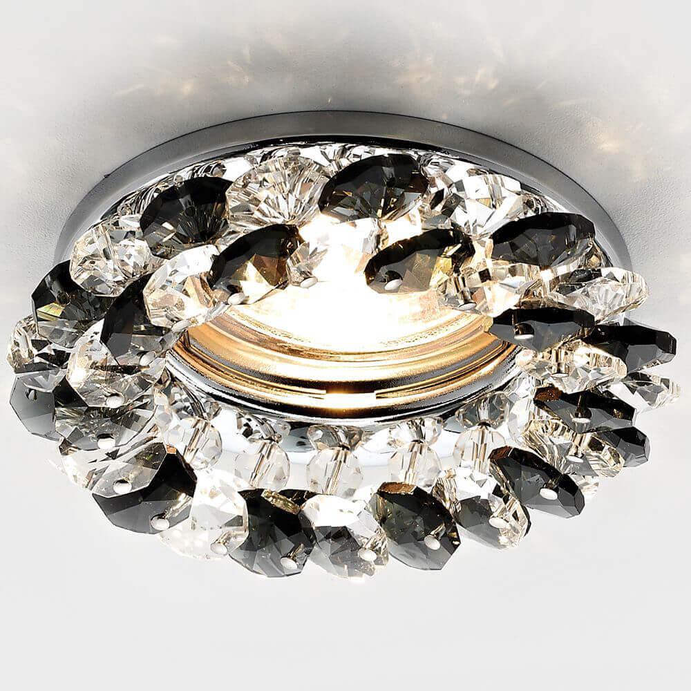 встраиваемый светильник ambrella light crystal k206 bk/ch