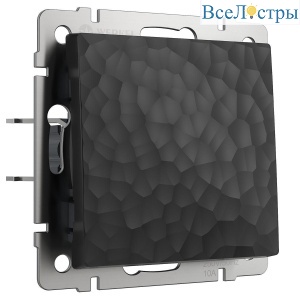 Выключатель Werkel Hammer одноклавишный проходной черный W1212008 4690389162053