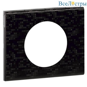 Рамка 1-постовая Legrand Celiane кожа блэк пиксел 069451