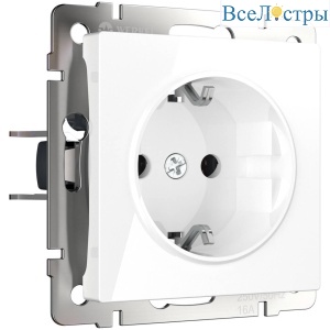 Розетка с заземлением, безвинтовой зажим Werkel белый W1171301 4690389155321