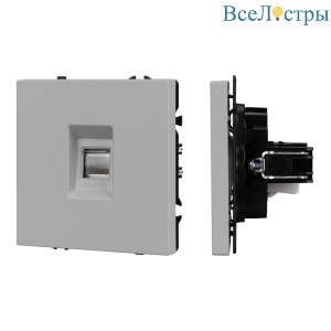 Механизм телефонной розетки Arlight SCT-NOBE-MTL1-SFPL-IS (RJ-11, 4C) (Никель) 061893