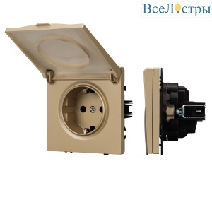 Механизм розетки влагозащищённый Arlight SCT-NOBE-MCP-SFPL-GD (230V, 16A) 054282
