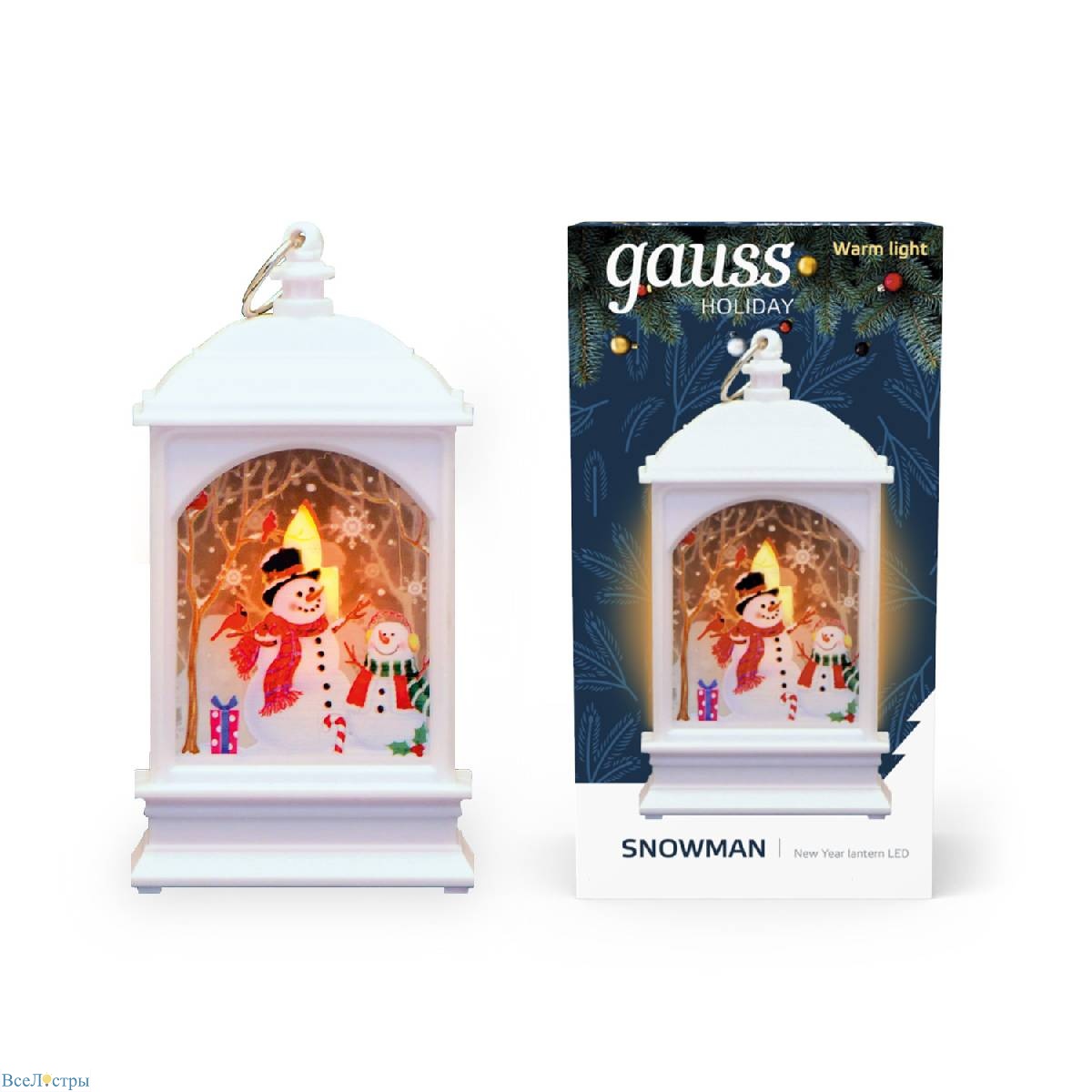 светодиодный фонарь снеговик gauss holiday hl030