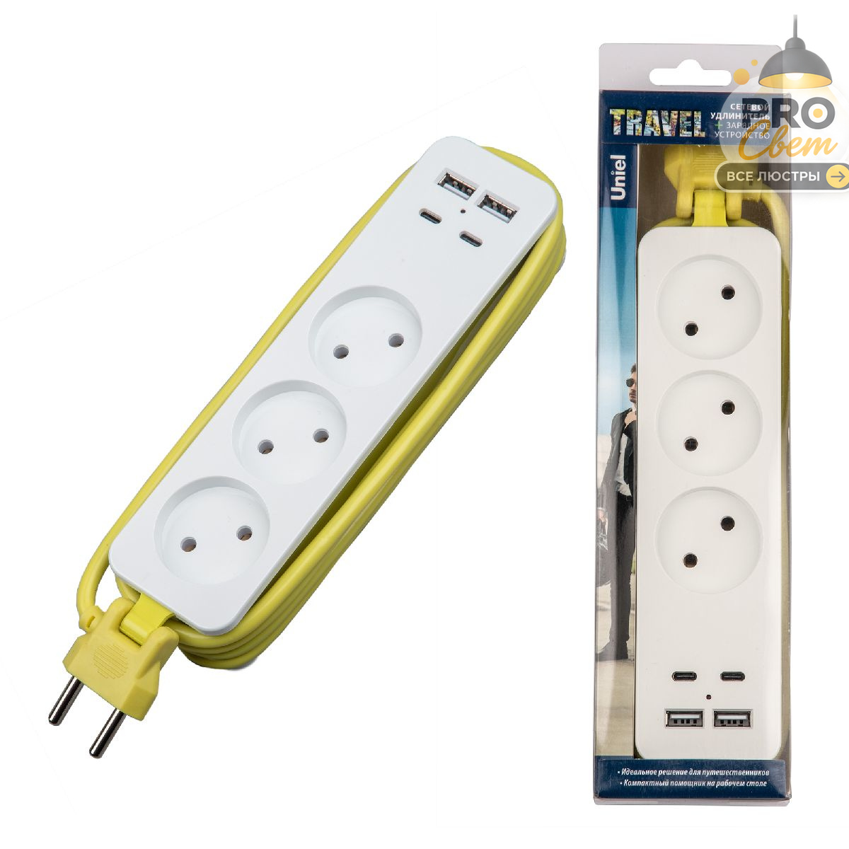 удлинитель uniel s-ct3-1,8uc white/green ul-00011138