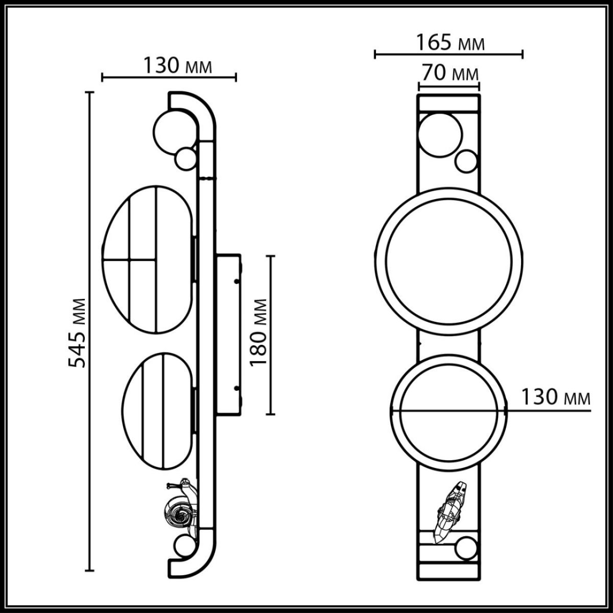 уличный настенный светильник odeon light nature luma 5434/2w