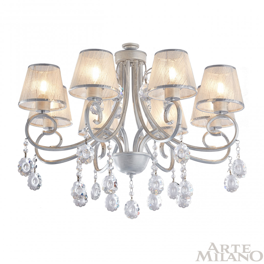 потолочная люстра arte milano amalfi 337146/8 wt+sl