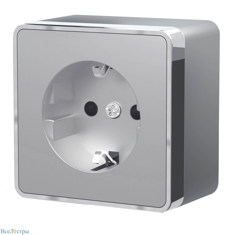 розетка с заземлением werkel gallant серебряный w5071006 4690389167157
