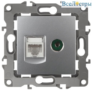 Розетка комбинированная RJ45+TV Эра 12-3110-03 Б0027443