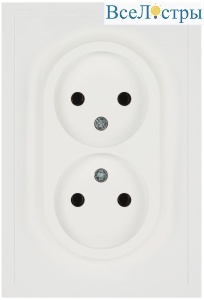 Розетка Эра Galaxy 15-2107-08 без заземления двойная 2X2P 16А-250В IP20 белый матовый Б0071704
