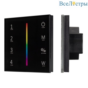 Панель Arlight Smart-P22-RGBW-G-IN Black (12-24V, 4x3A, Sens, 2.4G) 033766