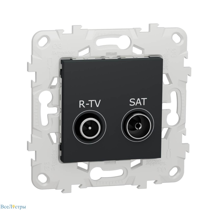 розетка r-tv/sat проходная schneider electric unica new nu545654