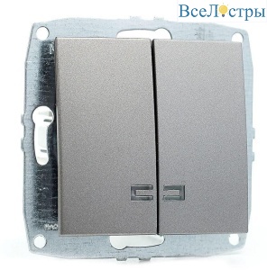 Выключатель Mono Electric Despina/ Larissa двухклавишный с подсветкой антрацит 500-002425-103