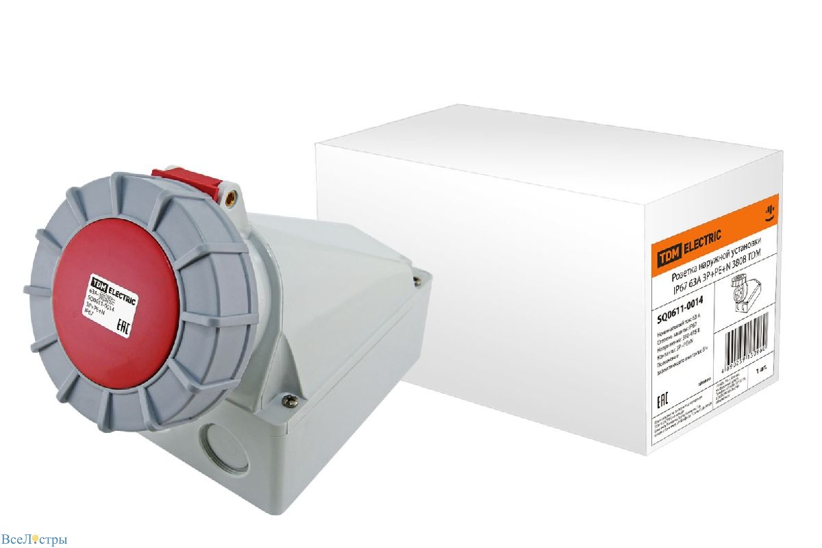 розетка наружной установки tdm electric sq0611-0014