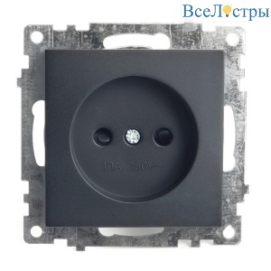 Розетка 2P Stekker Катрин со шторками графит GLS10-7109-06 49420
