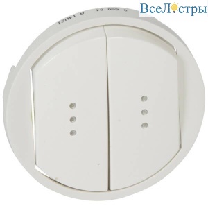 Лицевая панель Legrand Celiane выключателя двухклавишного с подсветкой белая 068004