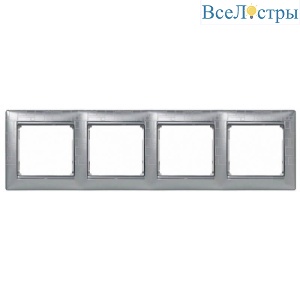 Рамка 4-постовая Legrand Valena алюминий модерн 770344