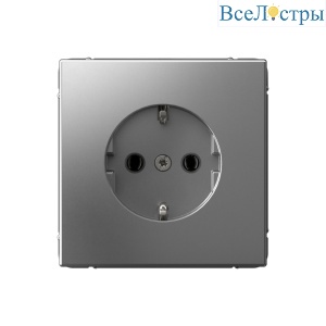 Розетка с заземлением 16А Systeme Electric ArtGallery Сталь GAL000943S