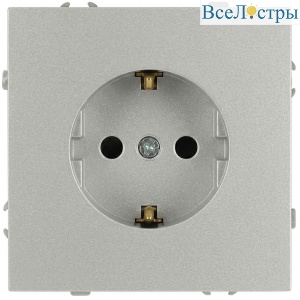 Розетка Эра Galaxy 15-2102-03 c заземлением 2P+E Schuko со шторками 16А-250В IP20 алюминий Б0070643