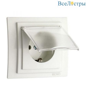Розетка 2К+З Mono Electric Despina/ Larissa 16A 250V с крышкой винтовое подключение слоновая кость 500-000121-118