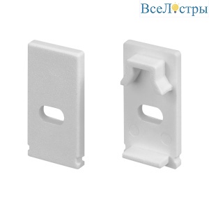 Заглушка 2шт Arlight LINE-1019 SILVER с отверстием (Пластик) 060436