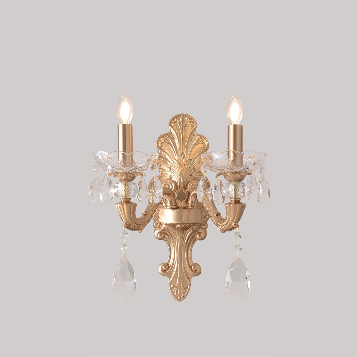бра crystal lux elizabeth ap2 brass