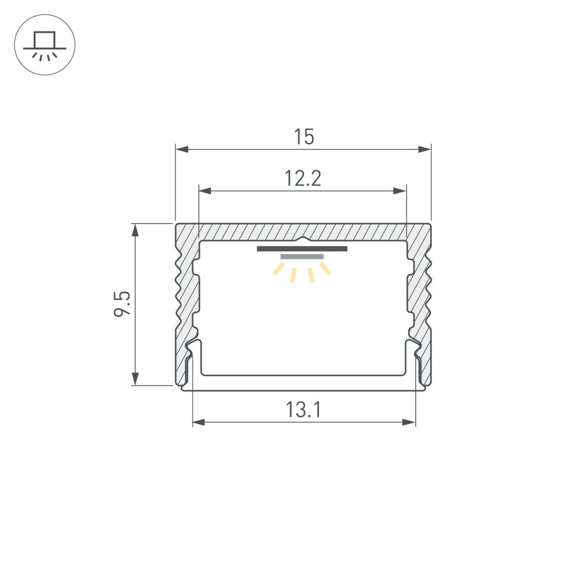 профиль arlight sl-slim15-h10-3000 black (алюминий) 065380