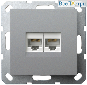 Интернет розетка Jasmart двойная S разъем RJ45х2 (8/8) G6106S