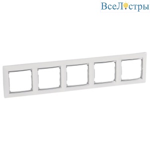 Рамка 5-постовая Legrand Valena белая/серебряный штрих 770495