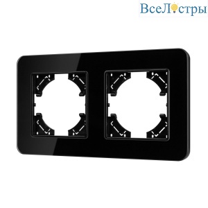 Рамка на 2 поста стеклянная Arlight FRM-OMALI-GS-2-BK 049693