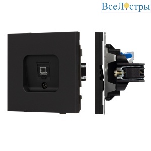 Механизм компьютерной розетки Arlight SCT-TENDO-MPC1-SFPL-BK (RJ-45, CAT6) 054591