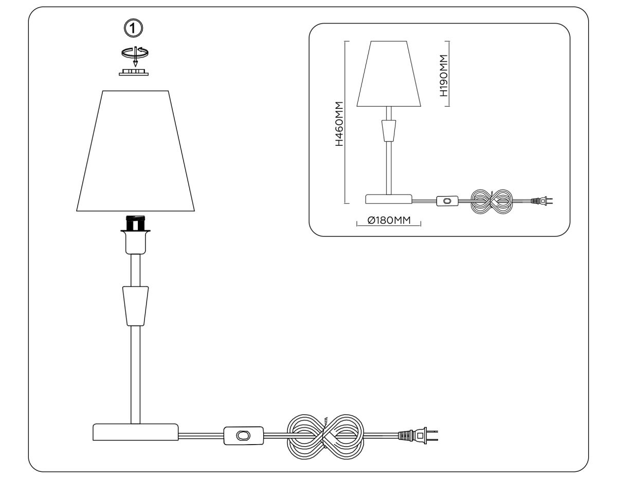 настольная лампа ambrella light high light classic lh75057