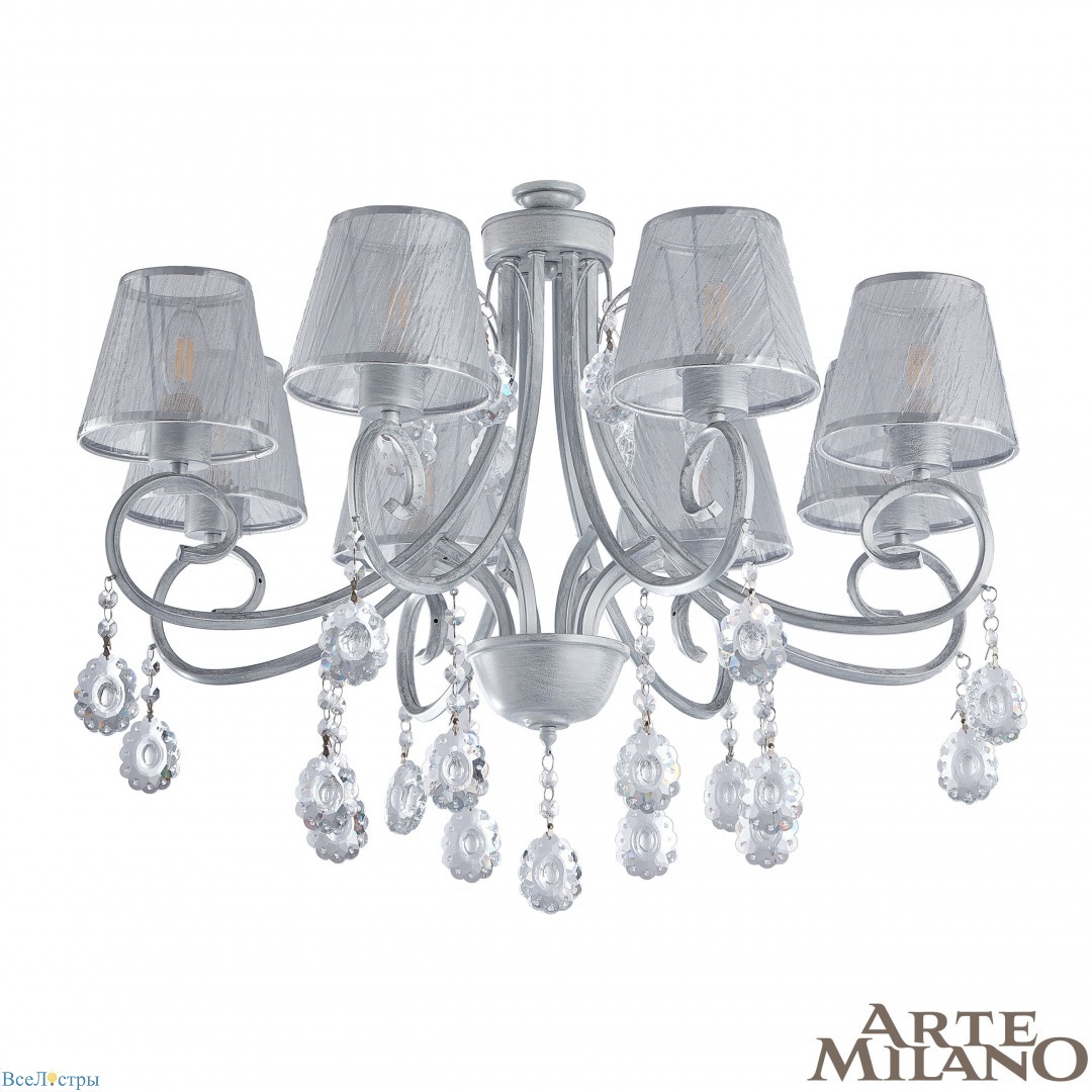 потолочная люстра arte milano amalfi 337146/8 wt+sl