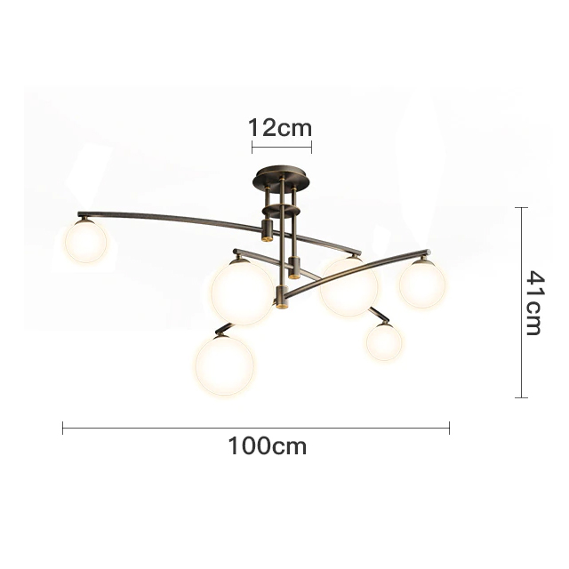 люстра на штанге delight collection 8119p/6 black
