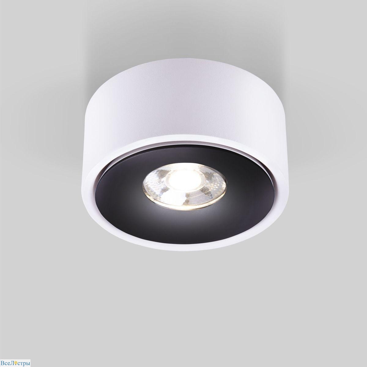 накладной светодиодный светильник elektrostandard glide 25100/led белый/черный a059332