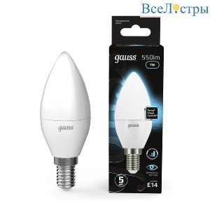 Лампа светодиодная диммируемая Gauss E14 7W 4100K матовая 103101207-S