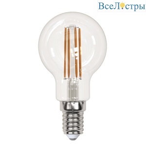 Лампа светодиодная филаментная (UL-00005906) Uniel E14 13W 4000K прозрачная LED-G45-13W/4000K/E14/CL PLS02WH
