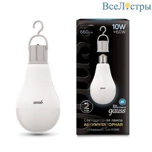 Лампа светодиодная Gauss LED A60 E27 10Вт 4100K 102402200