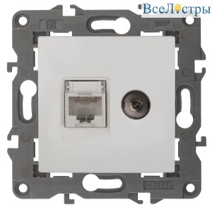 Розетка RJ45+TV Эра 14-3110-01 Б0034314