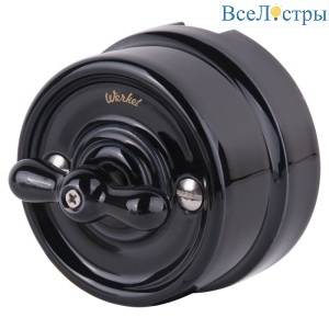 Выключатель на 4 положения двухклавишный Werkel Ретро черный W5620008 4690389166747