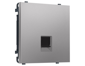 Комплект механизма телефонной розетки SIGMA Сталь матовый RJ-11 Ambrella Volt MS512030 (SP5120, PR190)